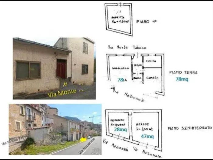 Casa monolocale in vendita in Via Monte Tabor, Castelvecchio Subequo