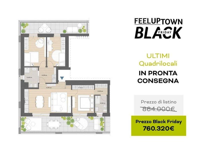 Appartamento quadrilocale in vendita in Via Pier Paolo Pasolini, Uptown Mind Cascina Merlata, Milano