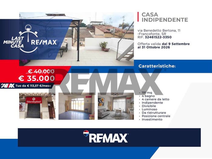 Casa con 6 locali in vendita in via Benedetto Bertona, Francofonte
