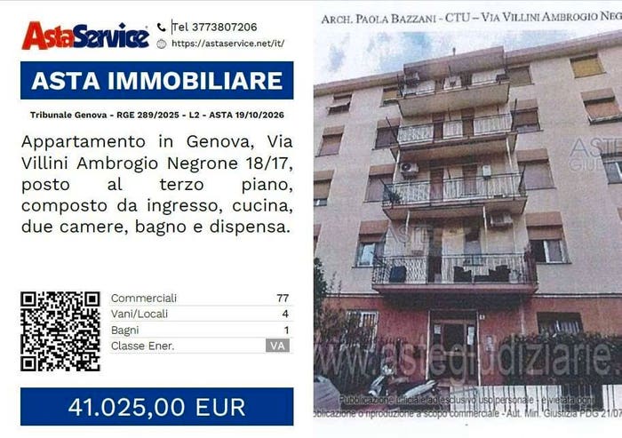Appartamento quadrilocale in vendita in Via Villini Ambrogio Negrone, Pra', Genova
