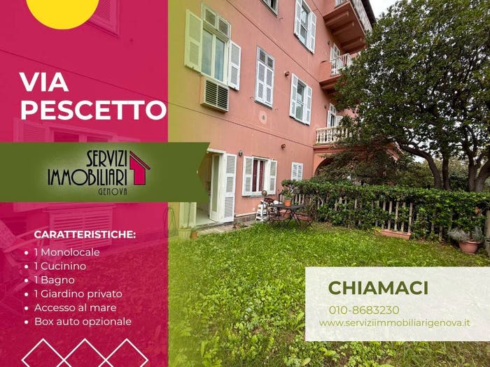 Appartamento monolocale in affitto in Via Ghirardelli Pescetto, Nervi, Genova