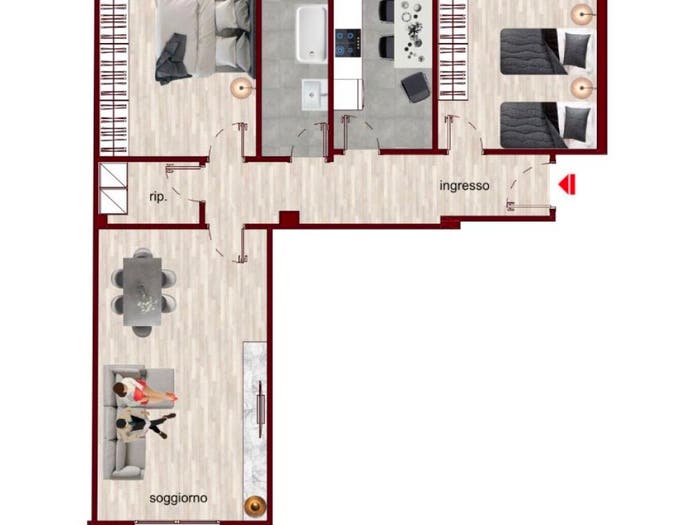 Appartamento trilocale in vendita in Via Antonio Aldini, Vialba, Milano