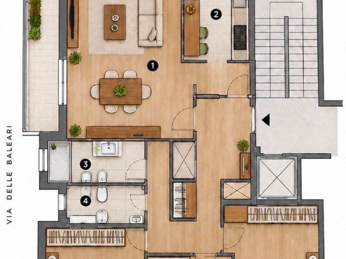Appartamento quadrilocale in vendita in Via delle Baleari, Ostia Ponente, Roma