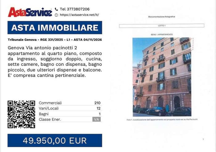 Appartamento con 6 locali in vendita in Via antonio pacinotti, Sampierdarena, Genova