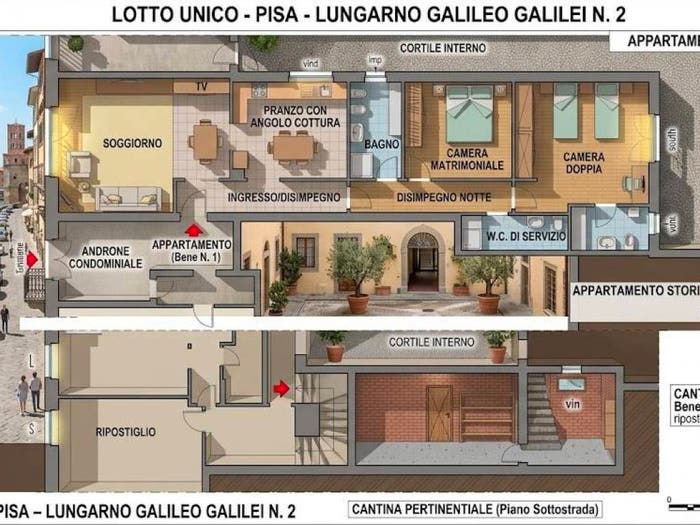 Appartamento con 5 locali in vendita in Lungarno G Galilei, San Martino, Pisa