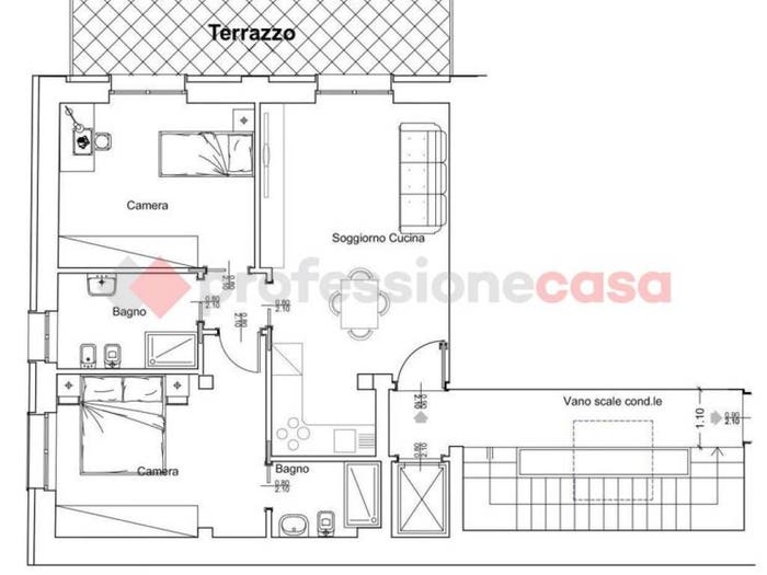 Appartamento trilocale in vendita in Via Montello, Melzo
