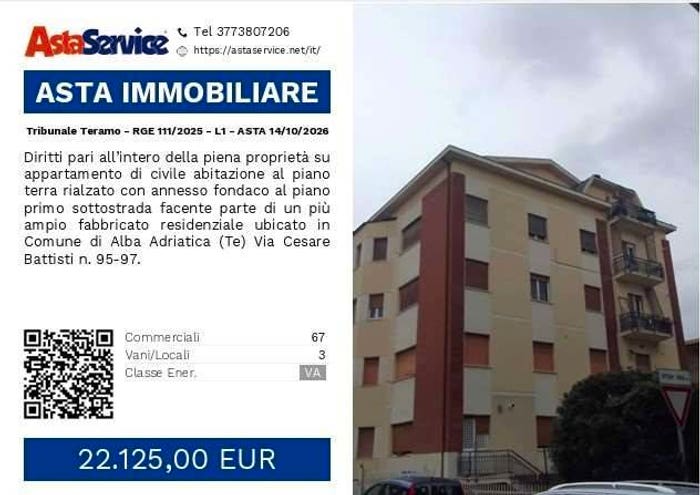Appartamento trilocale in vendita in VIA CESARE BATTISTI, Centro, Alba Adriatica