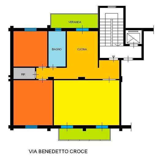 Appartamento quadrilocale in vendita in Via Benedetto Croce, Altarello, Palermo
