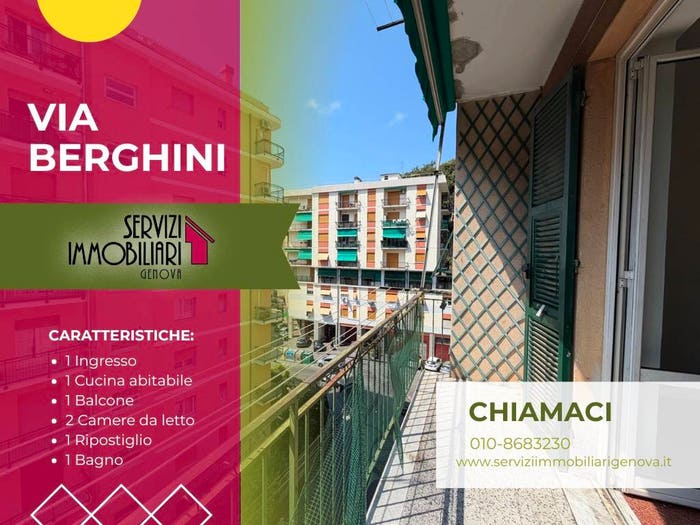 Appartamento trilocale in vendita in Via Pasquale Berghini, San Fruttuoso, Genova