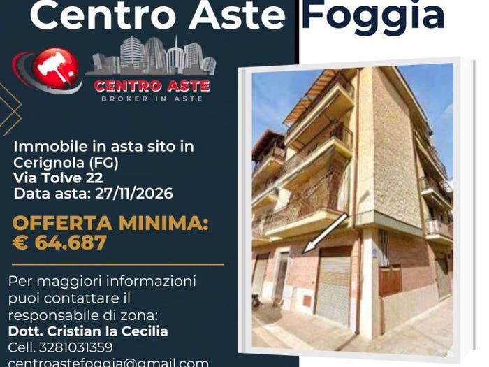 Appartamento con 5 locali in vendita in Via Tolve Cerignola FG Italia, Centro, Cerignola
