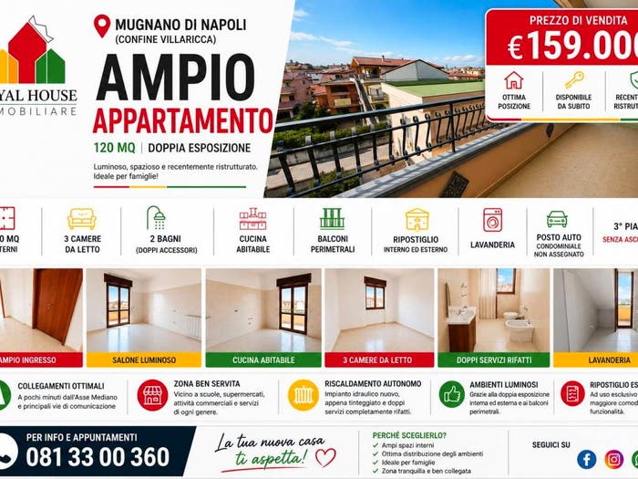 Appartamento quadrilocale in vendita in Via MugnanoGiugliano, Centro, Mugnano di Napoli