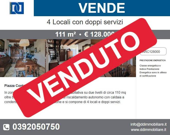 Appartamento quadrilocale in vendita in Piazza Conte Durini, Bernate La Ca', Arcore