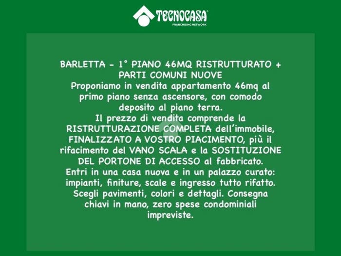 Appartamento bilocale in vendita in Via como, Settefrati, Barletta