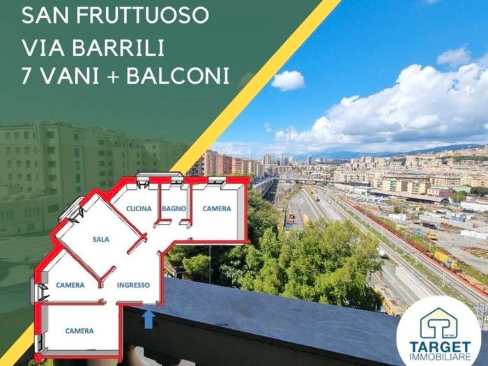Appartamento con 5 locali in vendita in Via Anton Giulio Barrili, San Fruttuoso, Genova