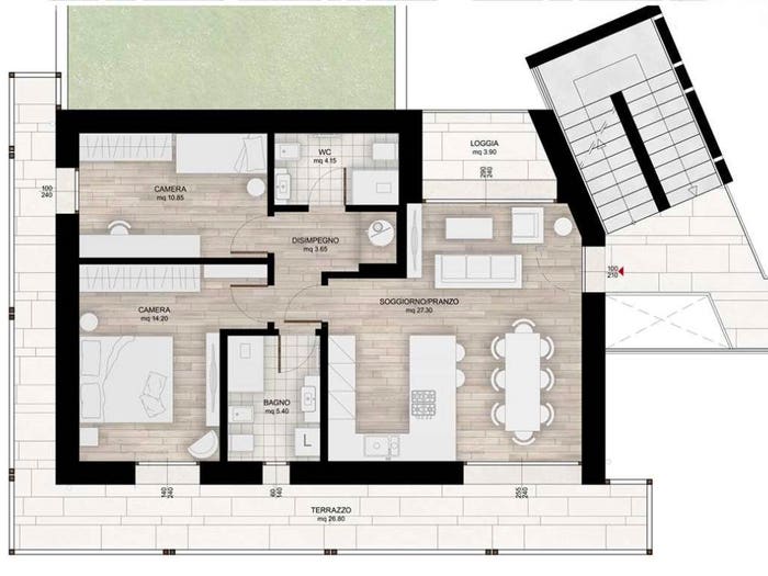 Appartamento quadrilocale in vendita in Monastier di Treviso
