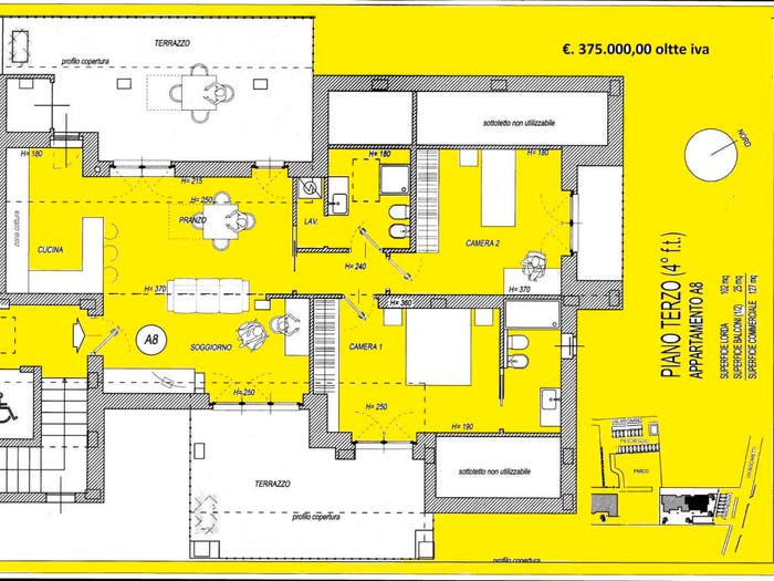 Appartamento quadrilocale in vendita in Via Biscaretti, Semicentro, Chieri