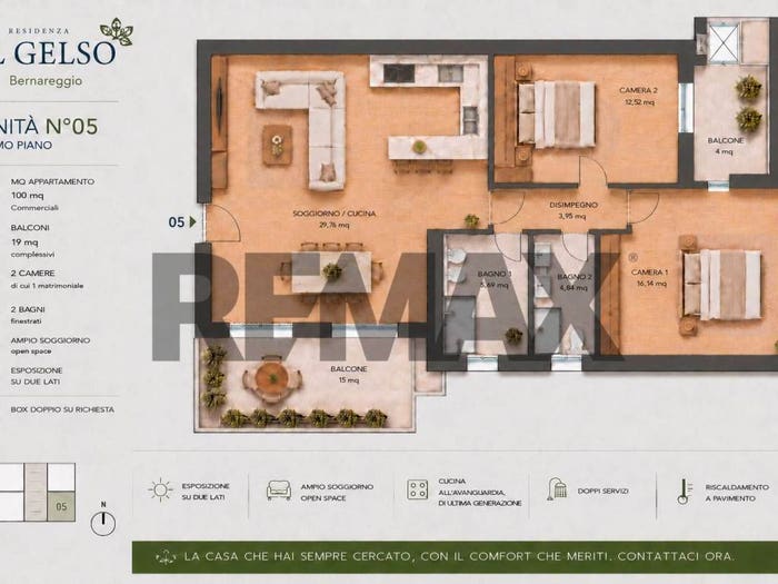 Appartamento trilocale in vendita in via Roma, Centro, Bernareggio