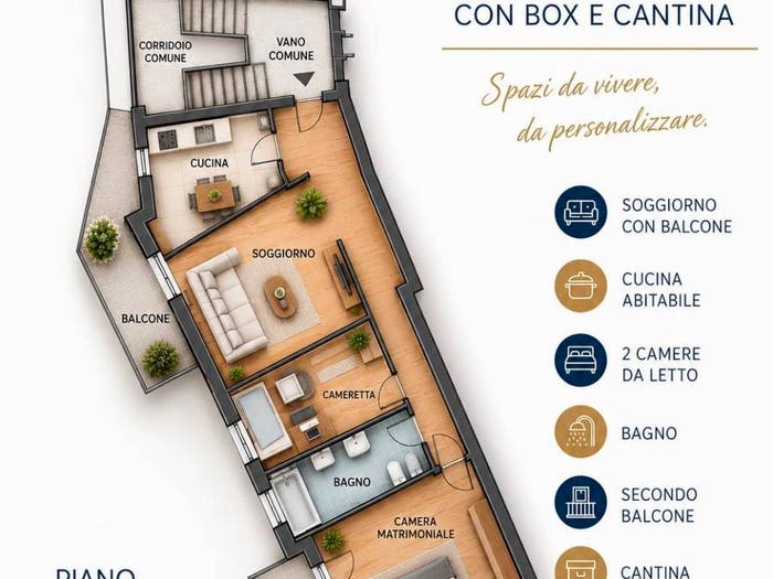 Appartamento trilocale in vendita in Centro Storico, Crema