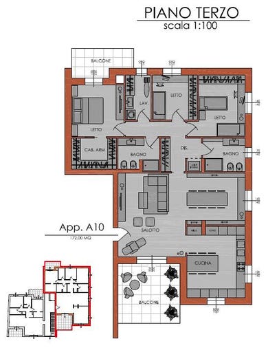 Appartamento con 5 locali in vendita in Via Giuseppe Ricci Oddi, Dante Cheope, Piacenza