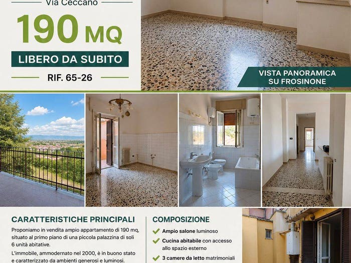Appartamento con 6 locali in vendita in Via Ceccano, Le Rase Vetiche, Frosinone
