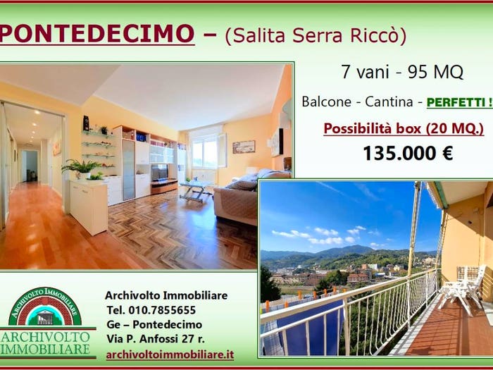 Appartamento quadrilocale in vendita in Salita Serra Riccò, Pontedecimo, Genova