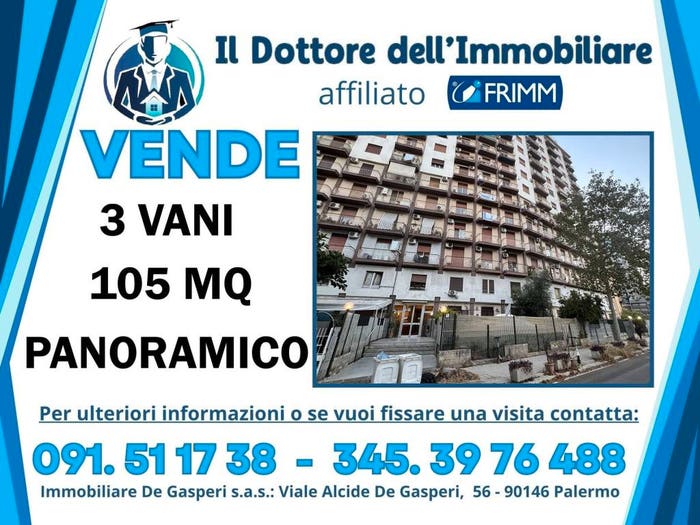 Appartamento trilocale in vendita in Piazza Papa Giovanni Paolo II, De Gasperi Croce Rossa, Palermo