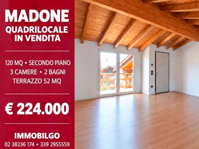 Appartamento quadrilocale in vendita in Via Vittorio Veneto, Madone