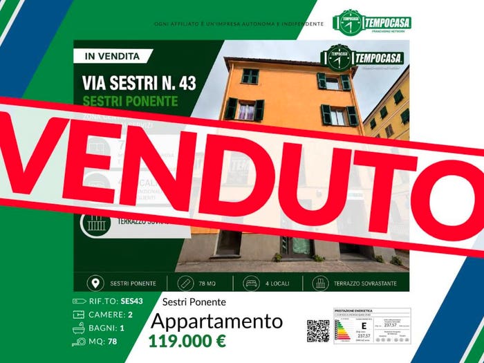Appartamento trilocale in vendita in Via Sestri, Sestri Ponente, Genova
