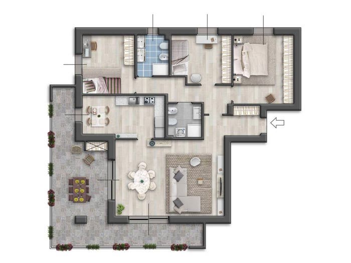 Appartamento quadrilocale in vendita in Via Duca degli Abruzzi, Centro, Cornaredo