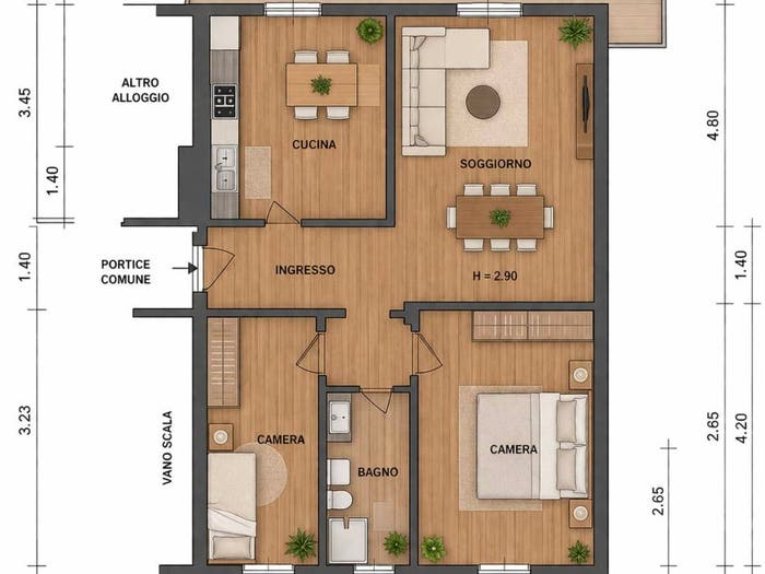 Appartamento quadrilocale in vendita in Via Mestre, Borgomeduna, Pordenone