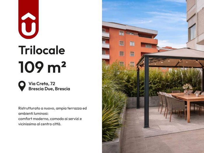 Appartamento trilocale in vendita in Via Creta, Brescia Due, Brescia