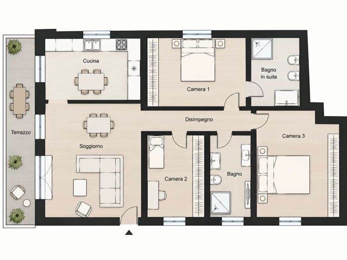 Appartamento quadrilocale in vendita in Via Alberto Lattuada, Fidene, Roma