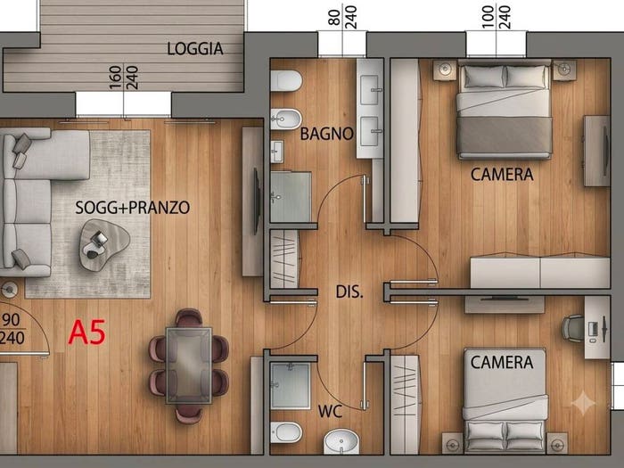 Appartamento trilocale in vendita in Palermo, Sacra Famiglia Basso Isonzo, Padova