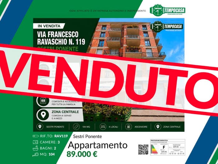 Appartamento quadrilocale in vendita in Via Francesco Ravaschio, Sestri Ponente, Genova
