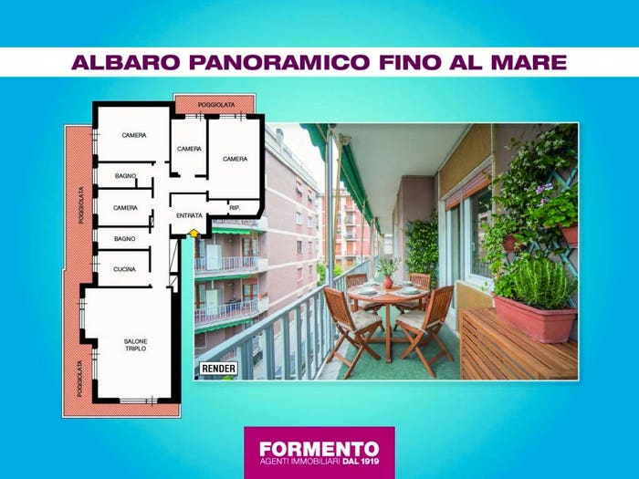 Appartamento con 6 locali in vendita in Via Angelo Orsini, Albaro, Genova