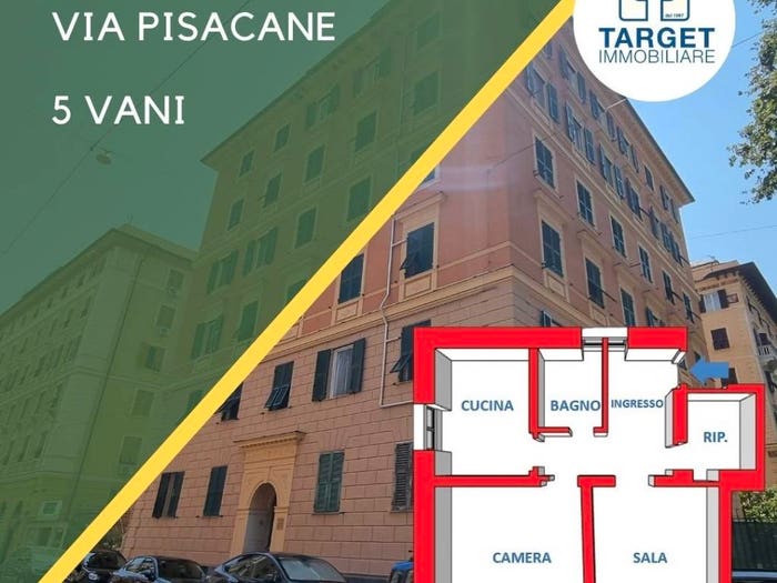 Appartamento bilocale in vendita in Via Pisacane, Foce, Genova