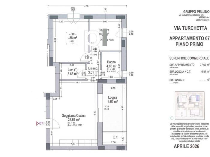 Appartamento trilocale in vendita in Via Turchetta, Viserba, Rimini