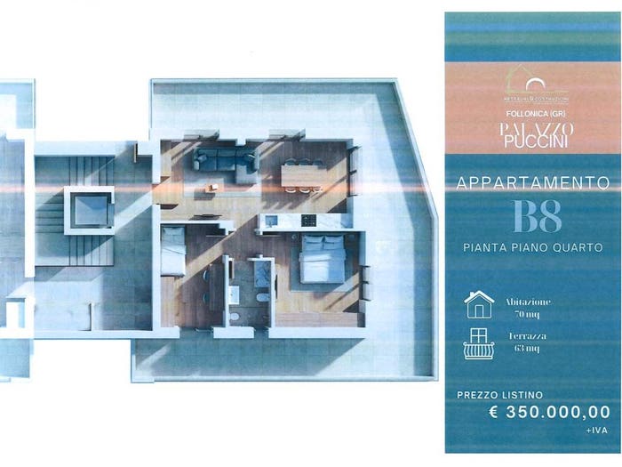 Appartamento trilocale in vendita in Via Giacomo Puccini, Zona Nuova Pratoranieri, Follonica