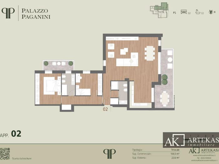 Appartamento trilocale in vendita in Via Paganini, San Martino, Novara