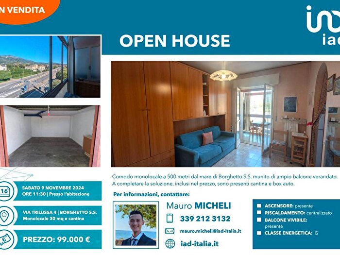 Appartamento monolocale in vendita in Via TRILUSSA, Borghetto Santo Spirito