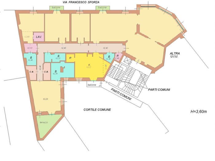 Appartamento con 6 locali in vendita in Via Francesco Sforza, Guastalla, Milano