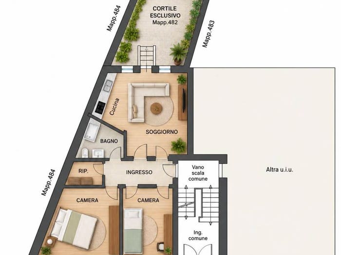 Appartamento trilocale in vendita in Via Gabriele Falloppio, Santa Sofia Altinate, Padova