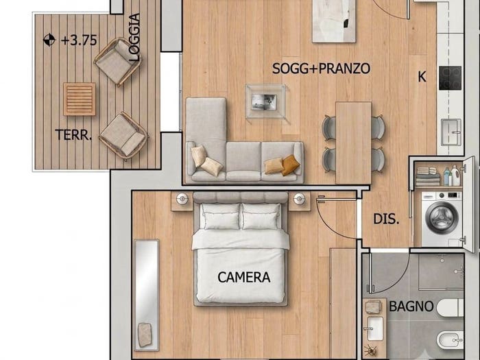 Appartamento bilocale in vendita in Palermo, Sacra Famiglia Basso Isonzo, Padova