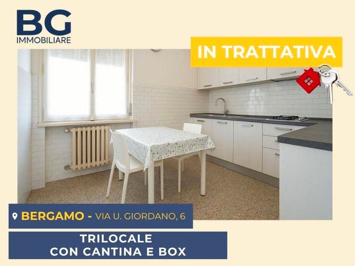 Appartamento trilocale in vendita in Via Umberto Giordano, Longuelo, Bergamo