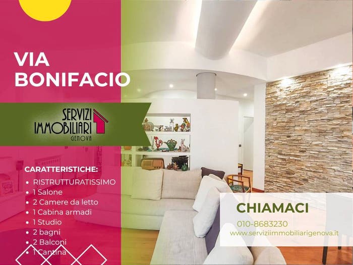 Appartamento quadrilocale in vendita in Via Bonifacio, Marassi, Genova