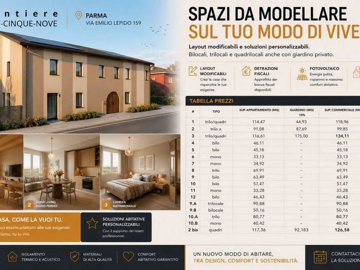 Appartamento trilocale in vendita in Via Emilio Lepido, San Lazzaro, Parma
