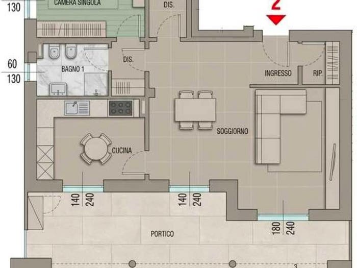 Appartamento trilocale in vendita in Via Roma, Centro, Siziano