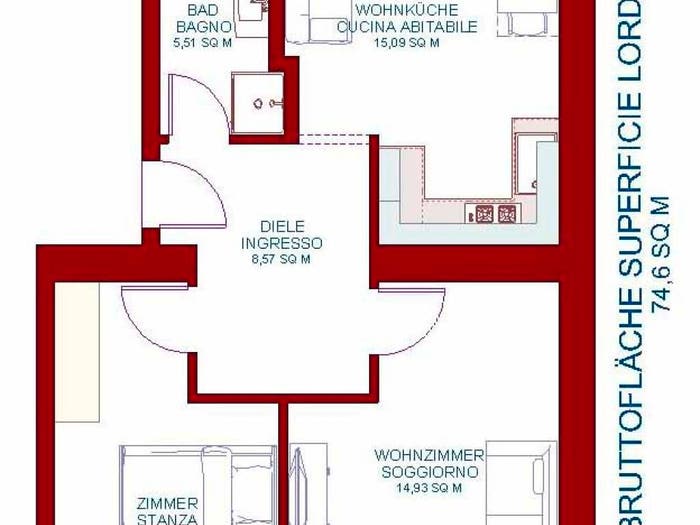 Casa trilocale in vendita in Via Milano, Europa Novacella, Bolzano