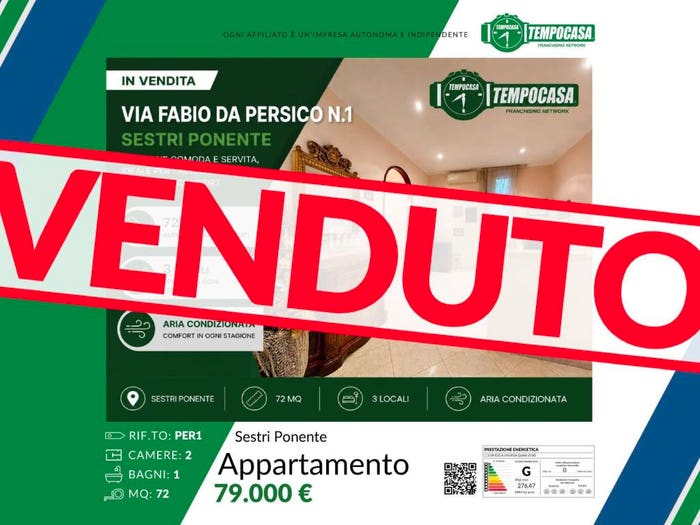 Appartamento trilocale in vendita in Via Fabio da Persico, Sestri Ponente, Genova
