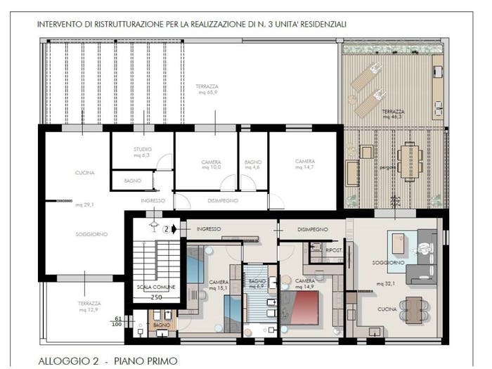 Appartamento quadrilocale in vendita in Via Carlo Cattaneo, Centro, Cascina